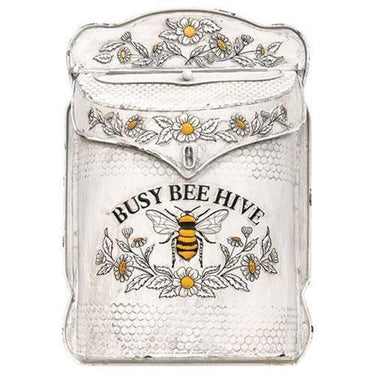 Busy Bee Hive Distressed Metal Post Box - The Fox Decor